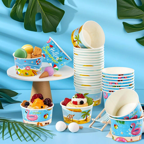 120 Pcs Summer Pool Ice Cream Snack Cup - Grencian