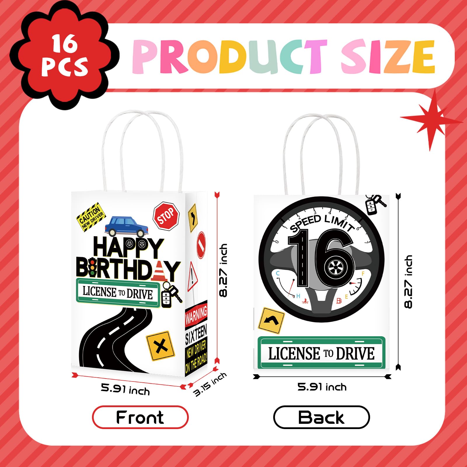 16 Pcs Drivers License 16th Birthday Party Goodie Bags - Grencian