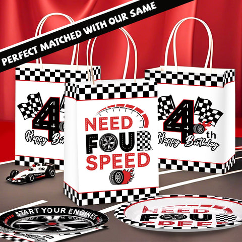 16 Pcs Race Car 4th Birthday Party Goodie Bags - Grencian