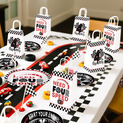 16 Pcs Race Car 4th Birthday Party Goodie Bags - Grencian