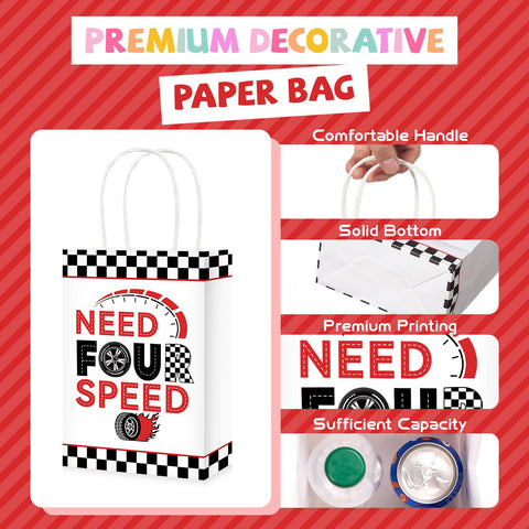 16 Pcs Race Car 4th Birthday Party Goodie Bags - Grencian