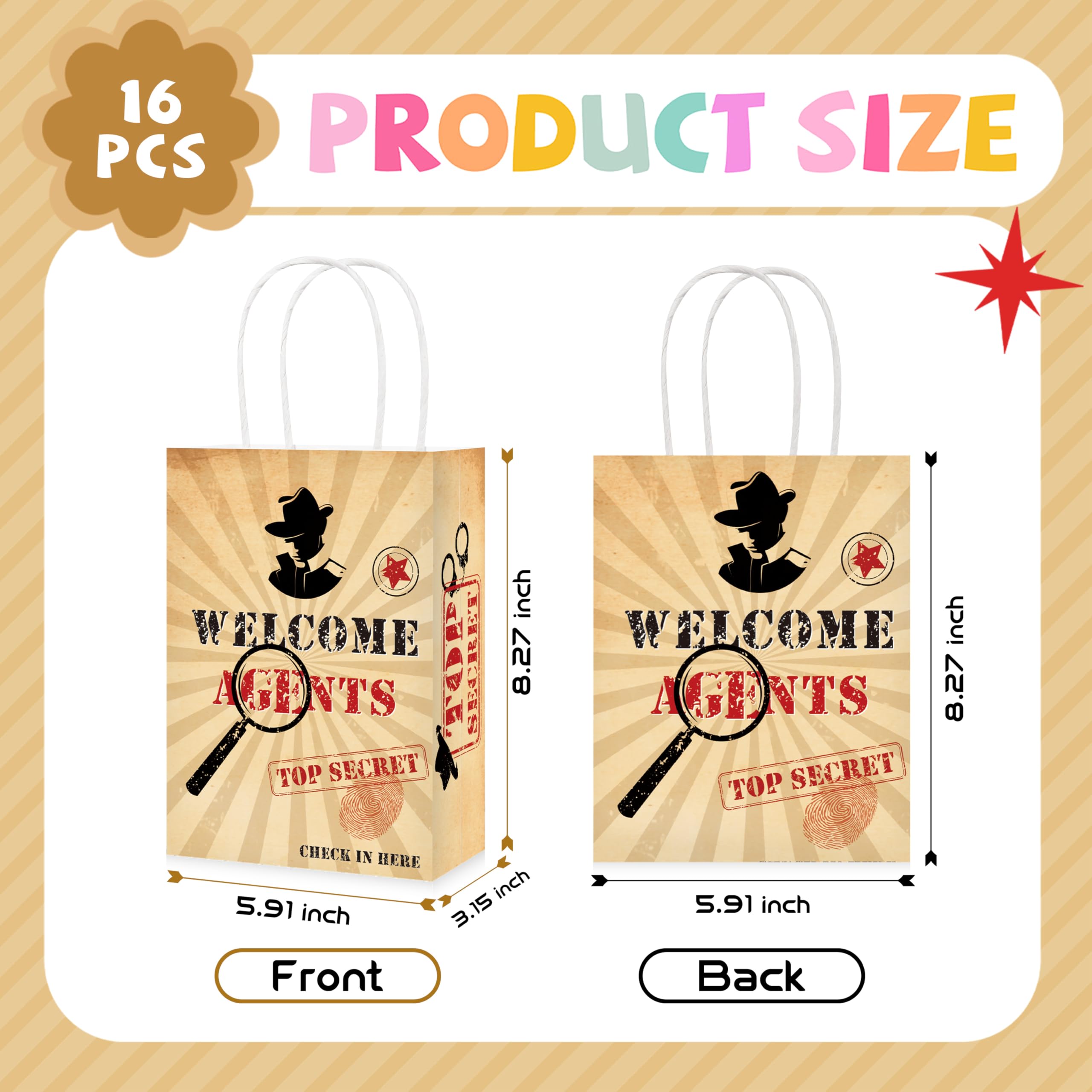 16 Pcs Spy Birthday Party Goodie Bags - Grencian