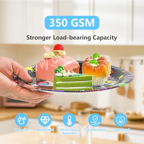 168 Pcs 80s Party Plates Napkins Cups and Forks - Grencian