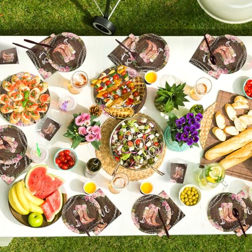 168 Pcs Boots Bubbly Bridal Shower Party Plates Napkins Cups and Forks - Grencian