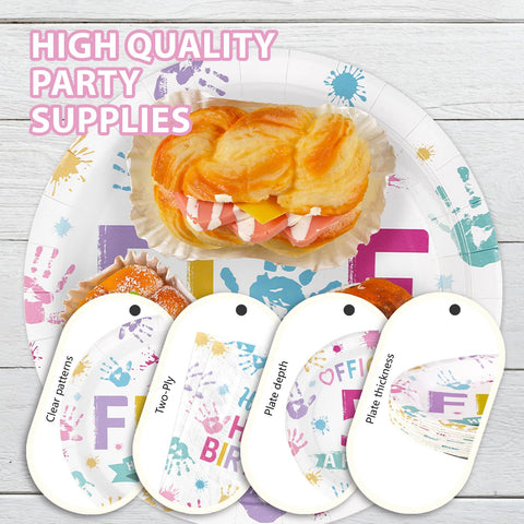 168 Pcs Hi Five Birthday Party Plates Napkins Cups and Forks - Grencian