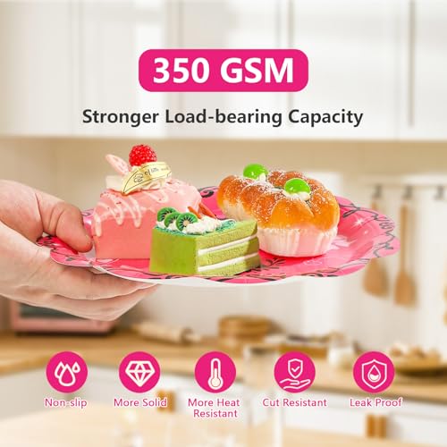 168 Pcs Hot Pink Birthday Party Plates Napkins Cups and Forks - Grencian