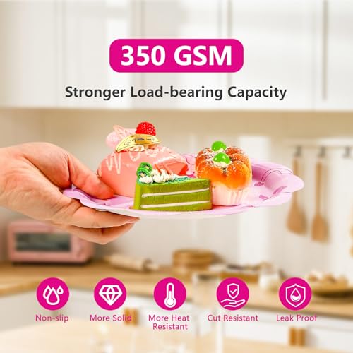 168 Pcs Pink Girl Party Plates Napkins Cups and Forks - Grencian