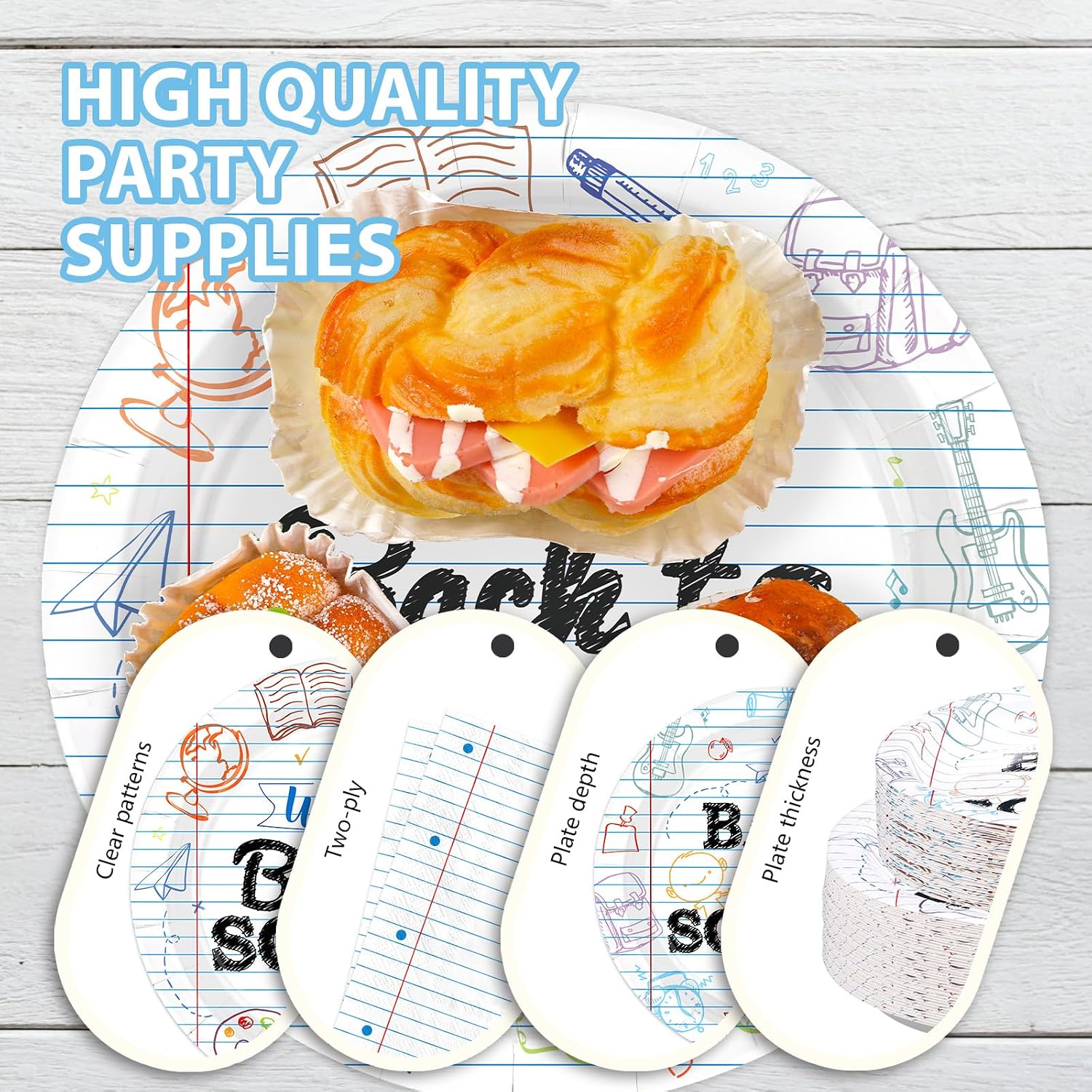 168Pcs Back to School Party Decoration First Day Tableware Serves 24 - Grencian