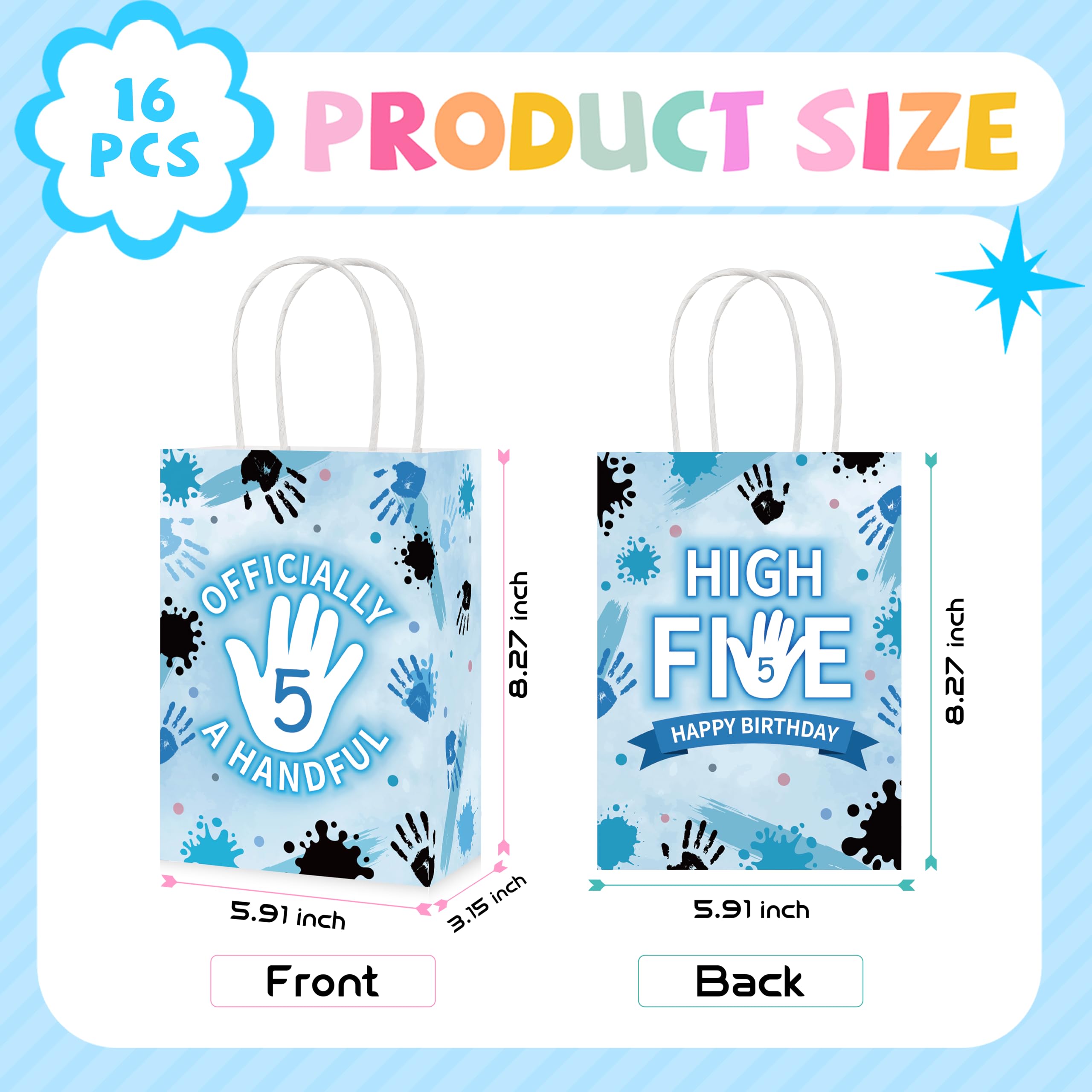 16 Pcs Hi Five Birthday Party Goodie Bags - Grencian