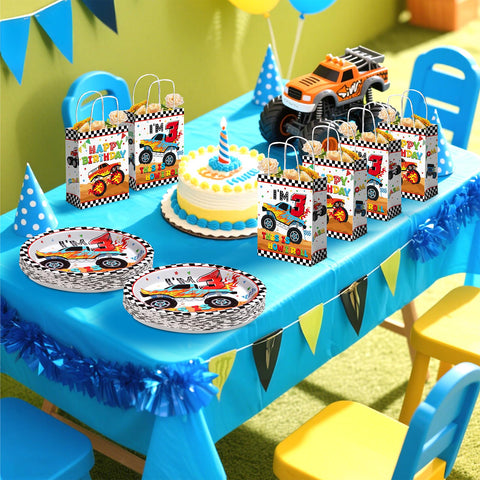 16 Pcs Monster Truck 3rd Birthday Party Goodie Bags - Grencian