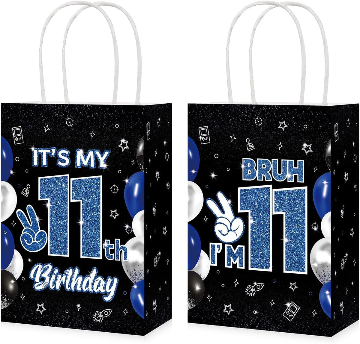 16Pcs 11th Birthday Party Favor Bags Bruh It's My Birthday Goodie Bags image 1