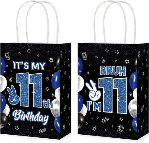 16Pcs 11th Birthday Party Favor Bags Bruh It's My Birthday Goodie Bags image 1
