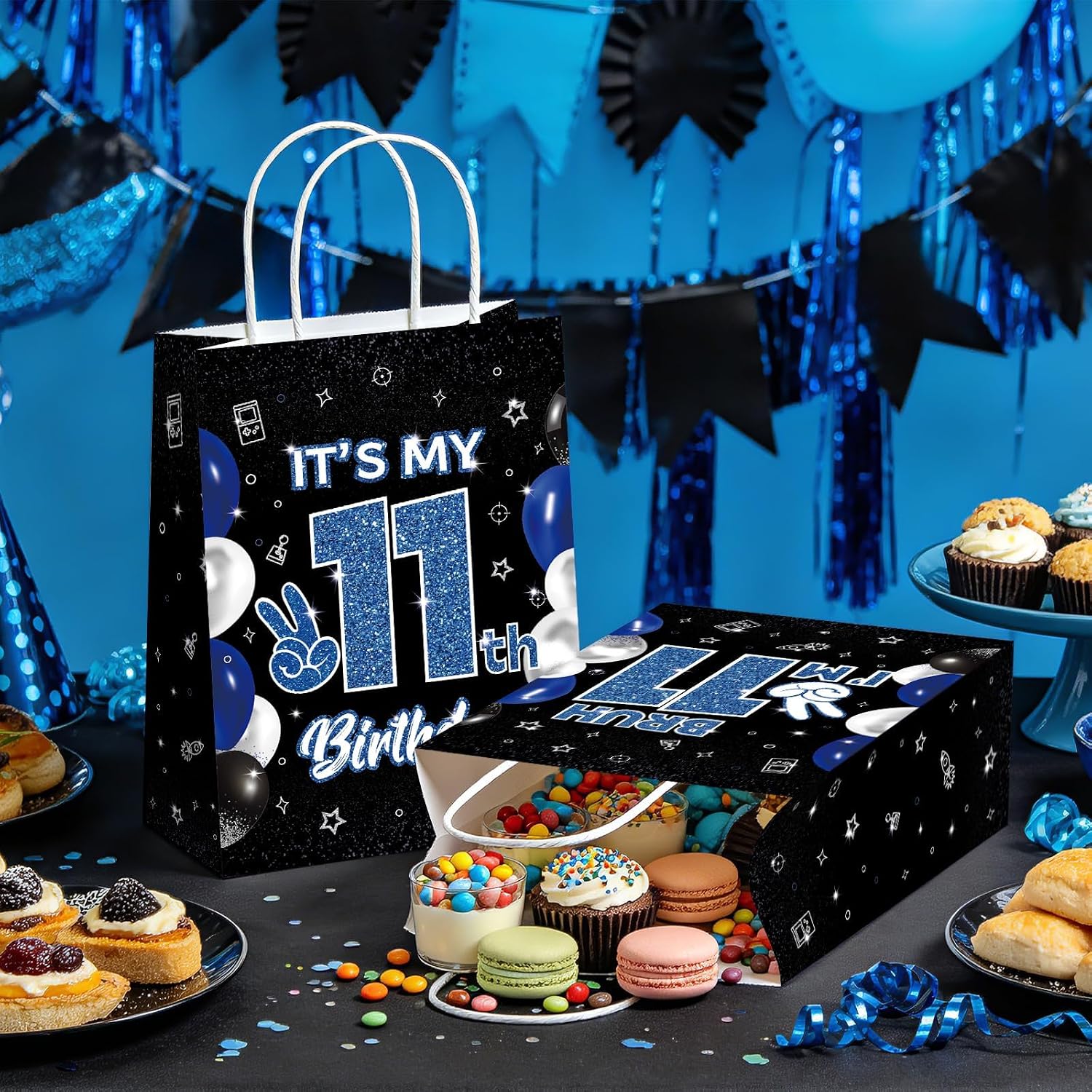 16Pcs 11th Birthday Party Favor Bags Bruh It's My Birthday Goodie Bags image 6