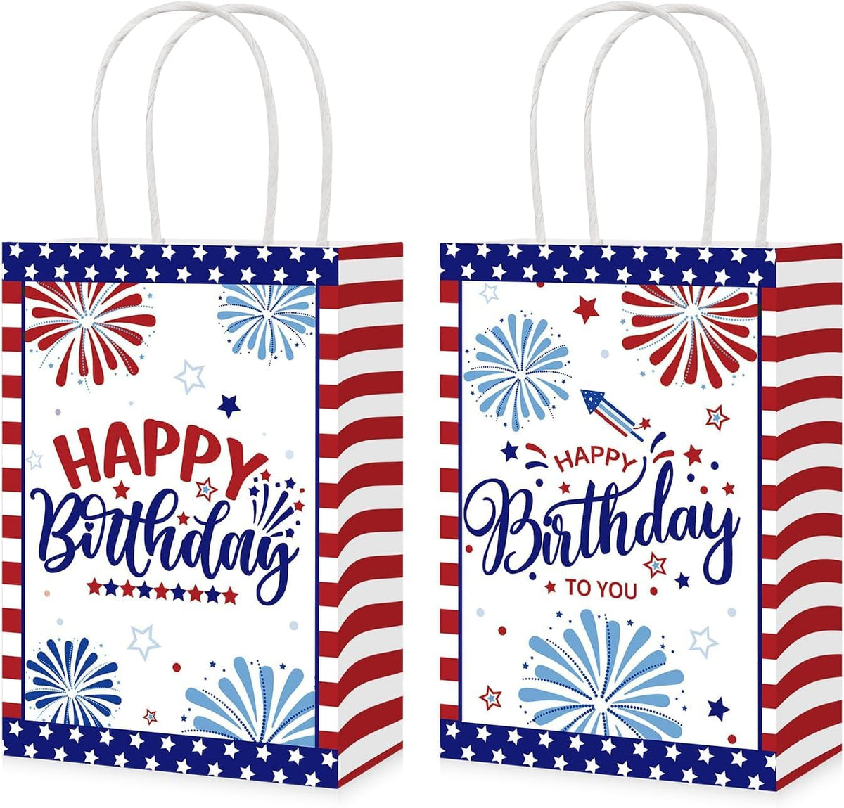 16Pcs 4th of July Party Favor Bags Patriotic 250th Anniversary Goodie Bags - Grencian