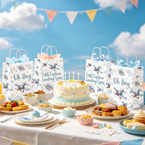16Pcs Airplane Baby Shower Party Favor Bags Little Explorer Goodie Bags image 6