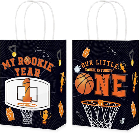 16Pcs Basketball 1st Birthday Party Favor Bags My Rookie Year Goodie Bags image 1