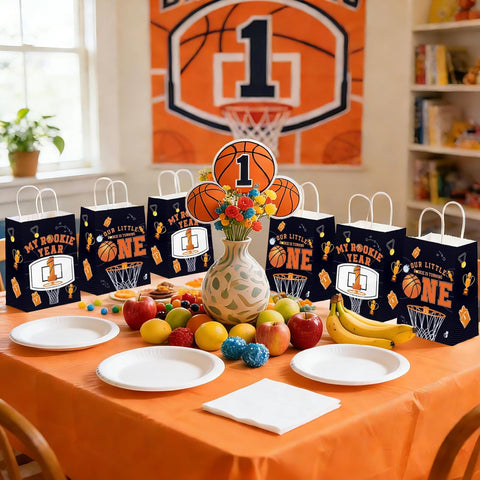 16Pcs Basketball 1st Birthday Party Favor Bags My Rookie Year Goodie Bags image 6
