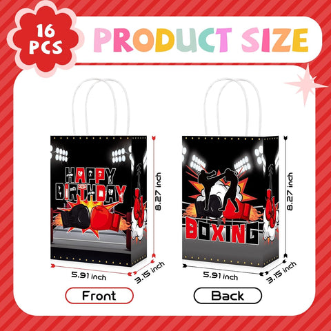 16Pcs Boxing Birthday Party Favor Bags Wrestling Gloves Fight Goodie Bags image 2
