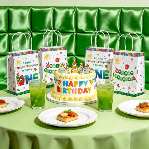 16Pcs Caterpillar 1st Birthday Party Favor Bags Hungry Insect Goodie Bags image 6
