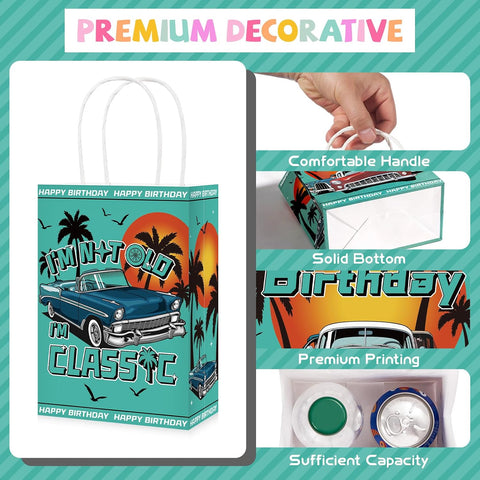 16Pcs Classic Car Birthday Party Favor Bags Vintage I Am Not Old Goodie Bags image 2