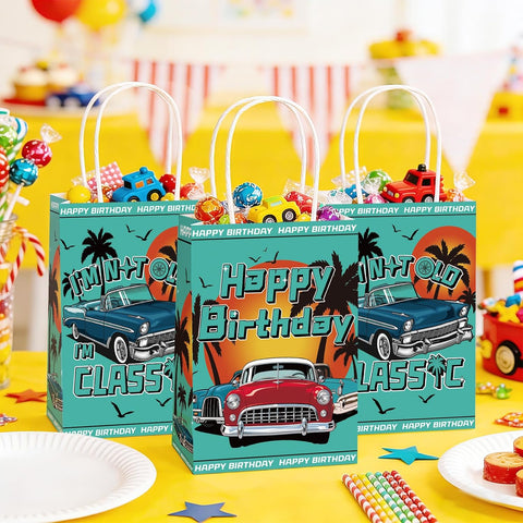 16Pcs Classic Car Birthday Party Favor Bags Vintage I Am Not Old Goodie Bags image 4