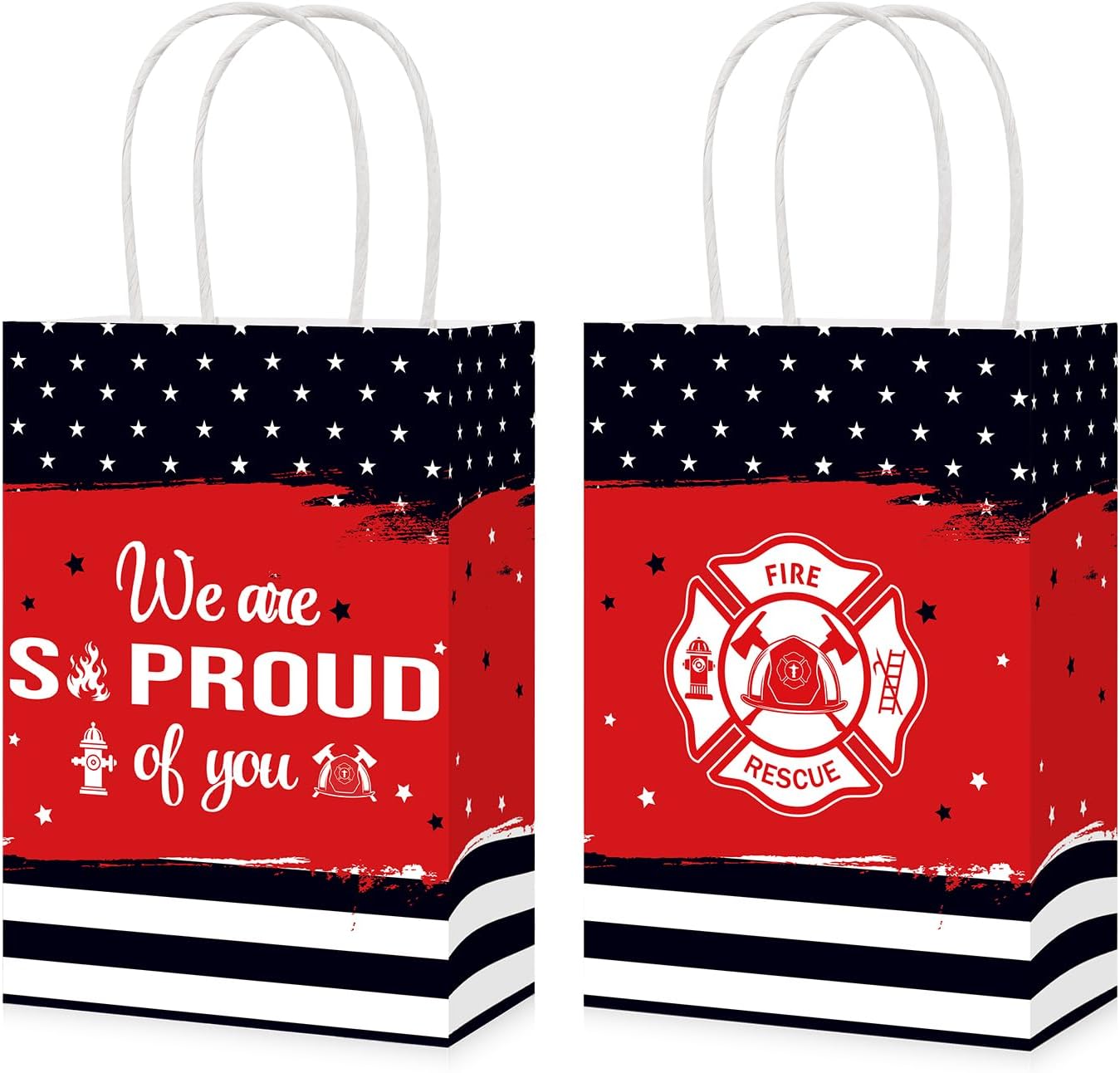 16Pcs Firefighter Party Favor Bags We Are So Proud of You Goodie Bags - Grencian