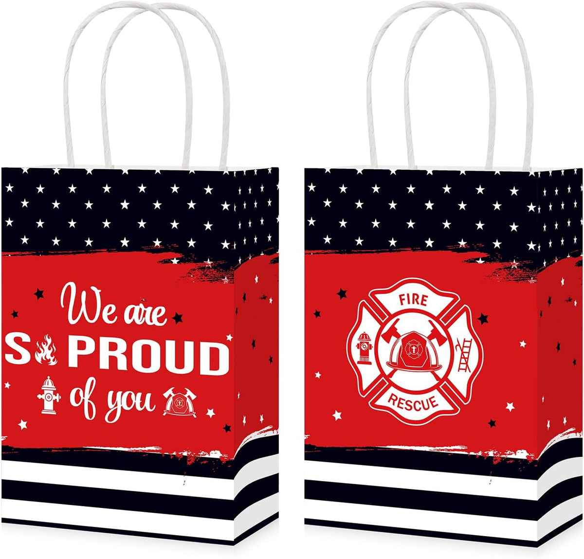 16Pcs Firefighter Party Favor Bags We Are So Proud of You Goodie Bags - Grencian