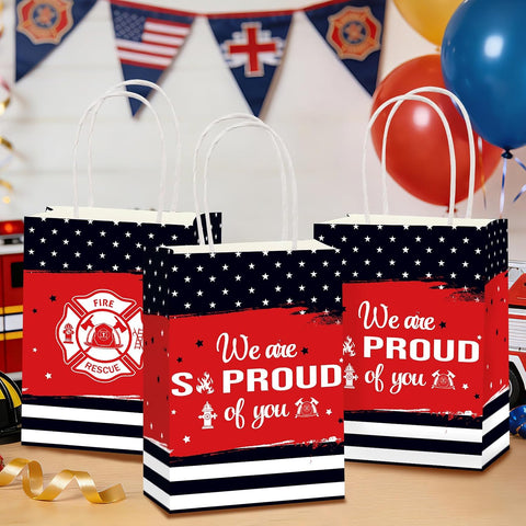 16Pcs Firefighter Party Favor Bags We Are So Proud of You Goodie Bags - Grencian