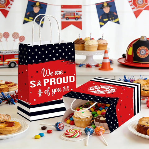 16Pcs Firefighter Party Favor Bags We Are So Proud of You Goodie Bags - Grencian