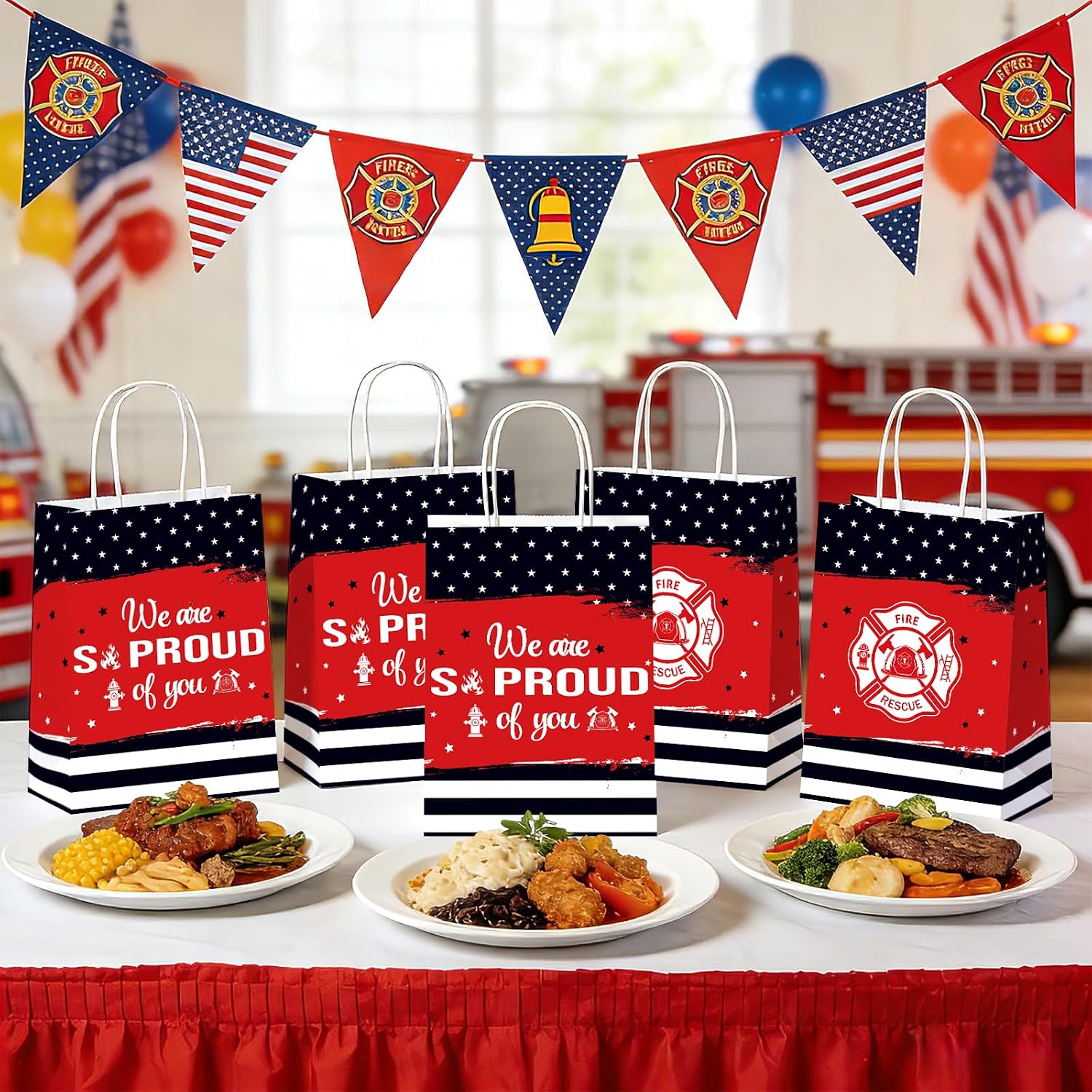 16Pcs Firefighter Party Favor Bags We Are So Proud of You Goodie Bags - Grencian