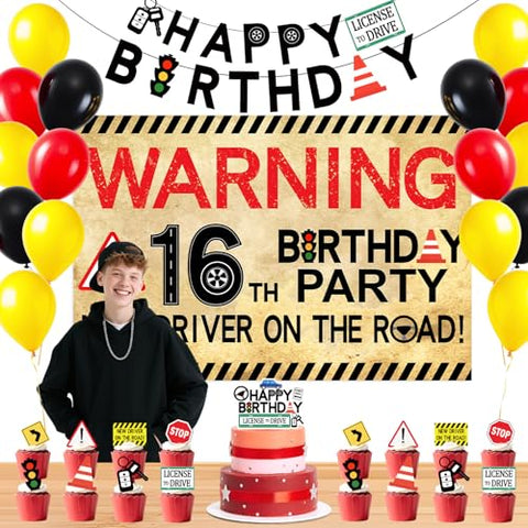 16th Birthday Party Decorations Driver License - Grencian