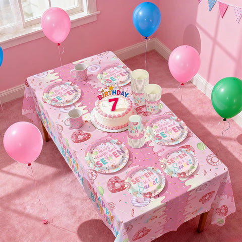 170Pcs Sweet Sassy and 7 Birthday Party Decorations Tableware Serves 24 - Grencian