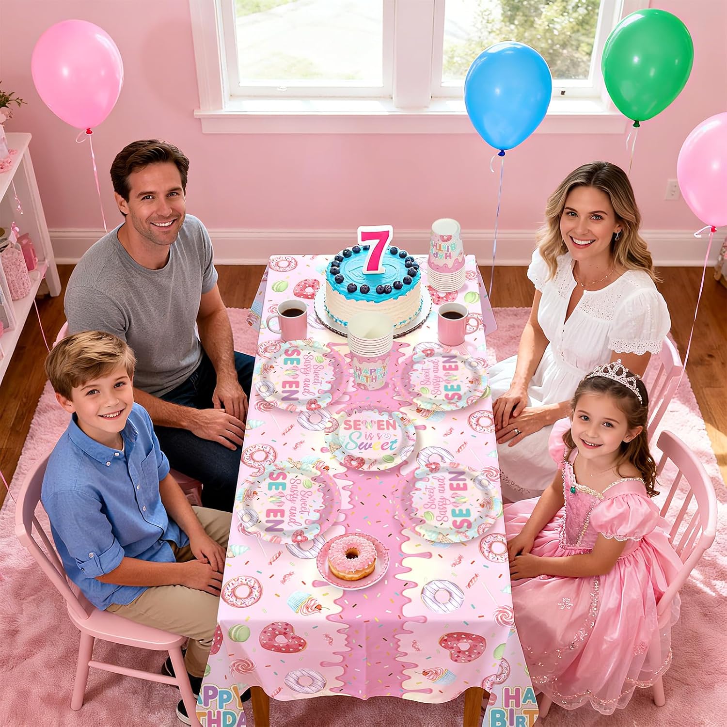 170Pcs Sweet Sassy and 7 Birthday Party Decorations Tableware Serves 24 - Grencian