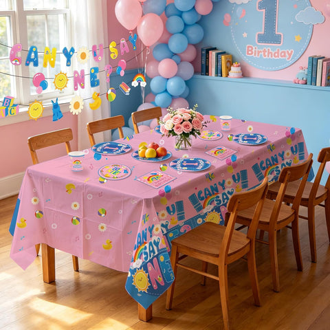 171 Pcs English Teacher 1st Birthday Party Decorations Serves 24 - Grencian