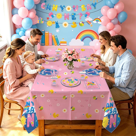 171 Pcs English Teacher 1st Birthday Party Decorations Serves 24 - Grencian