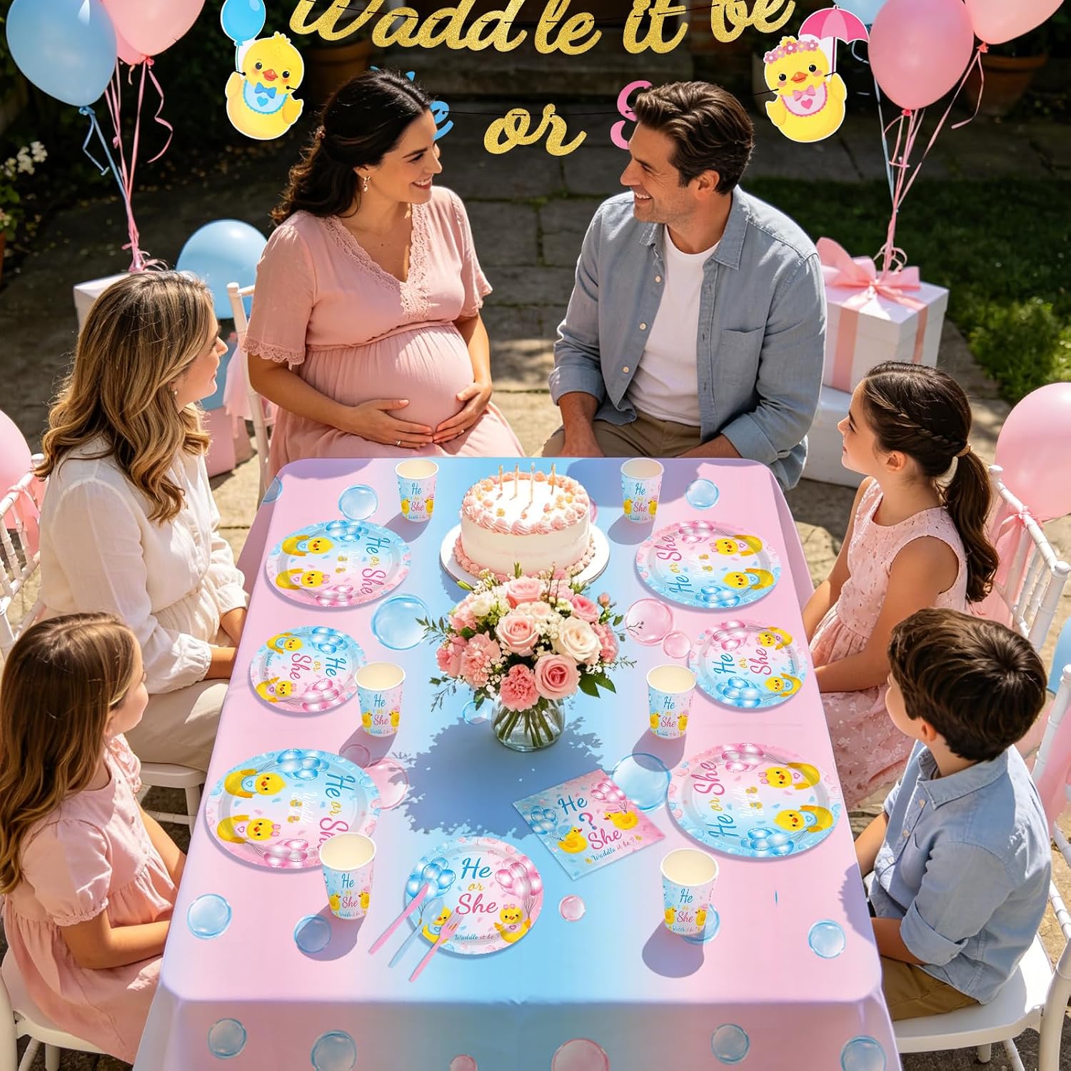 171Pcs Duck Gender Reveal Party Decorations Waddle It Be Serves 24 image 5