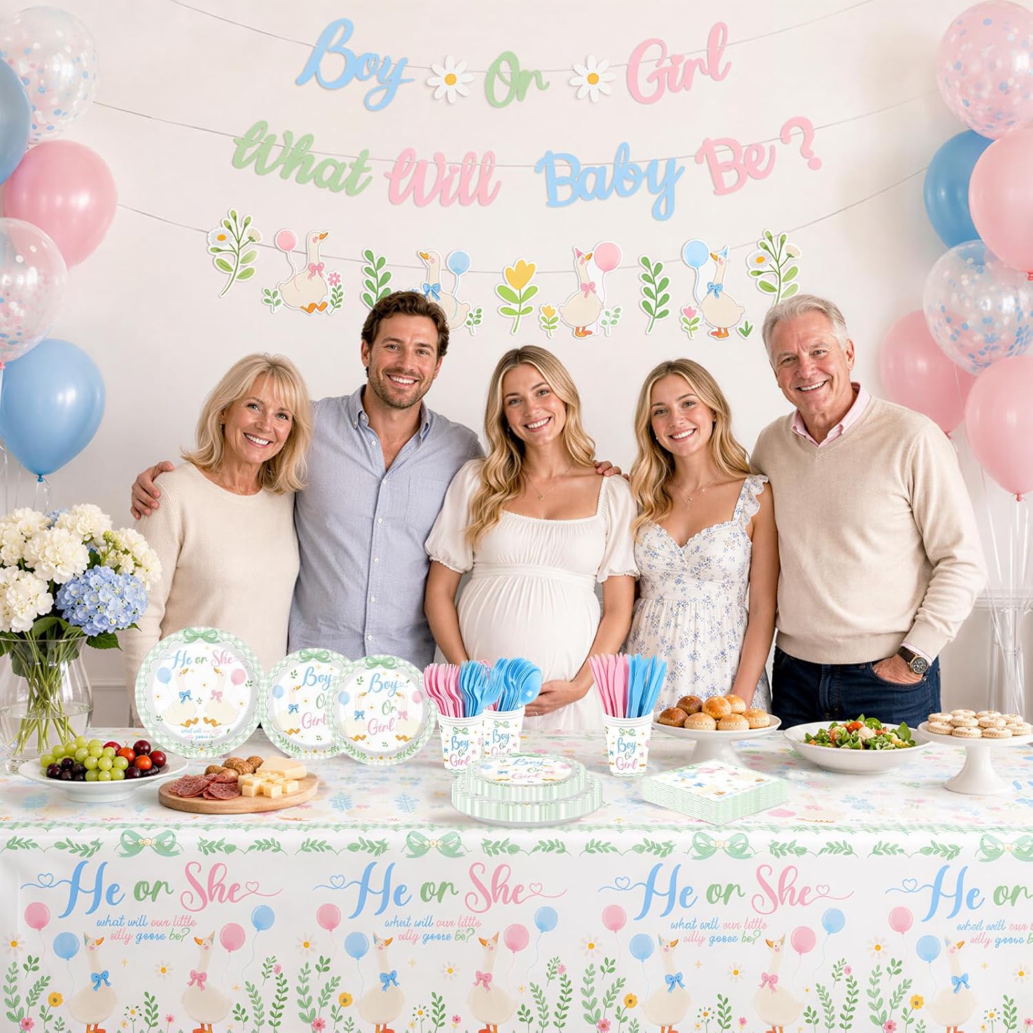171Pcs Green Goose Gender Reveal Party Decorations Serves 24 image 4
