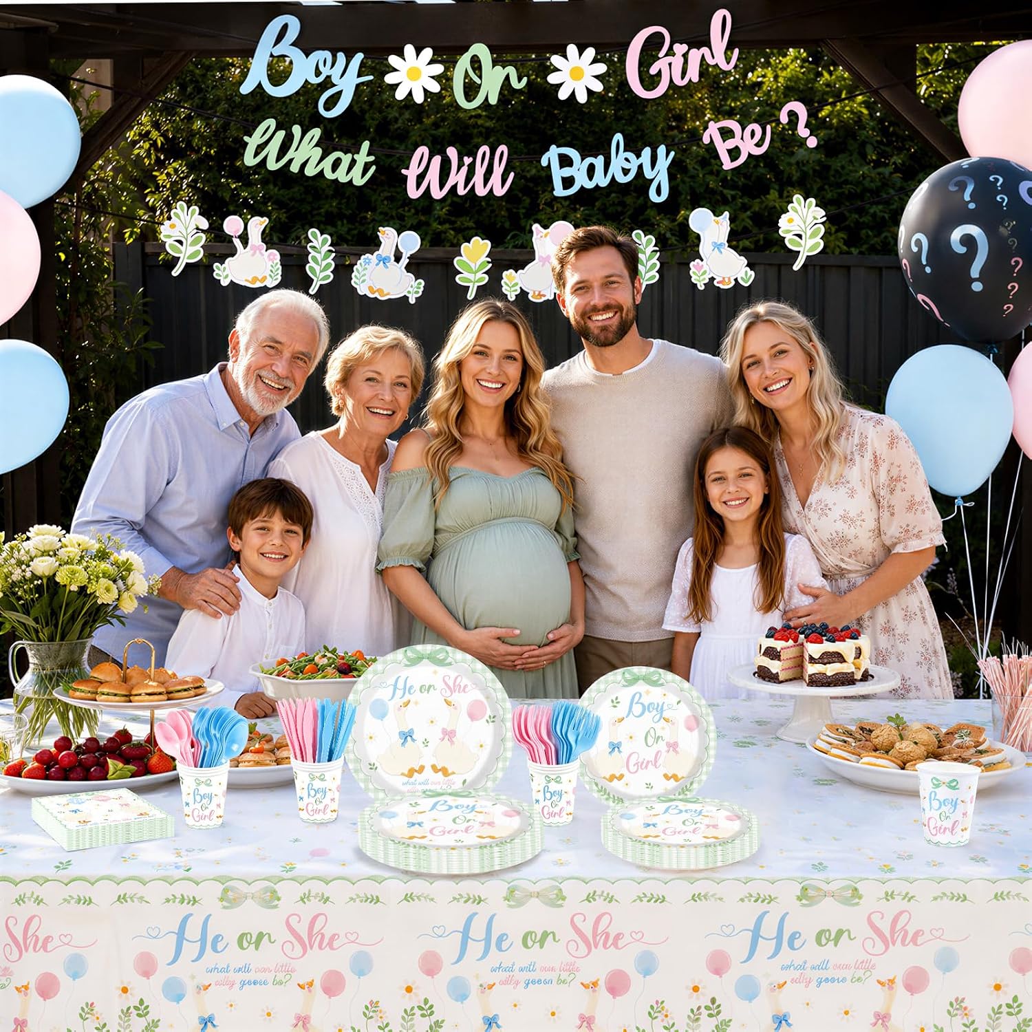 171Pcs Green Goose Gender Reveal Party Decorations Serves 24 image 5