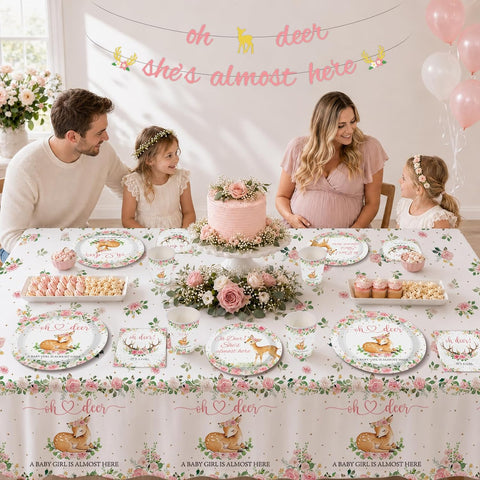 171Pcs Oh Deer Baby Shower Party Decorations Tableware Serves 24 image 6