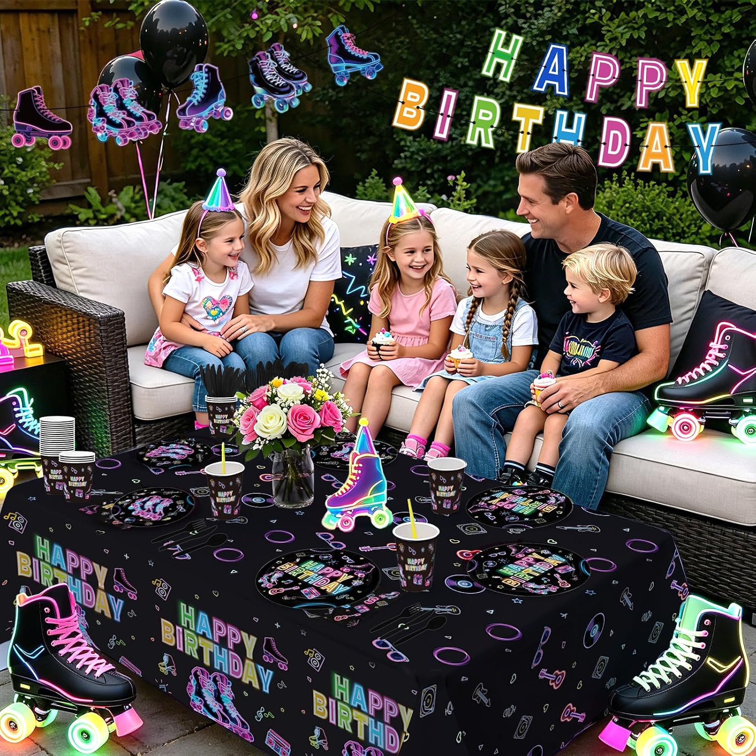 171Pcs Roller Skating Party Decorations Serves 24 image 5