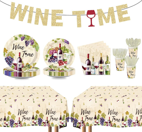 171Pcs Wine Tasting Party Decorations Tableware Serves 24 image 1