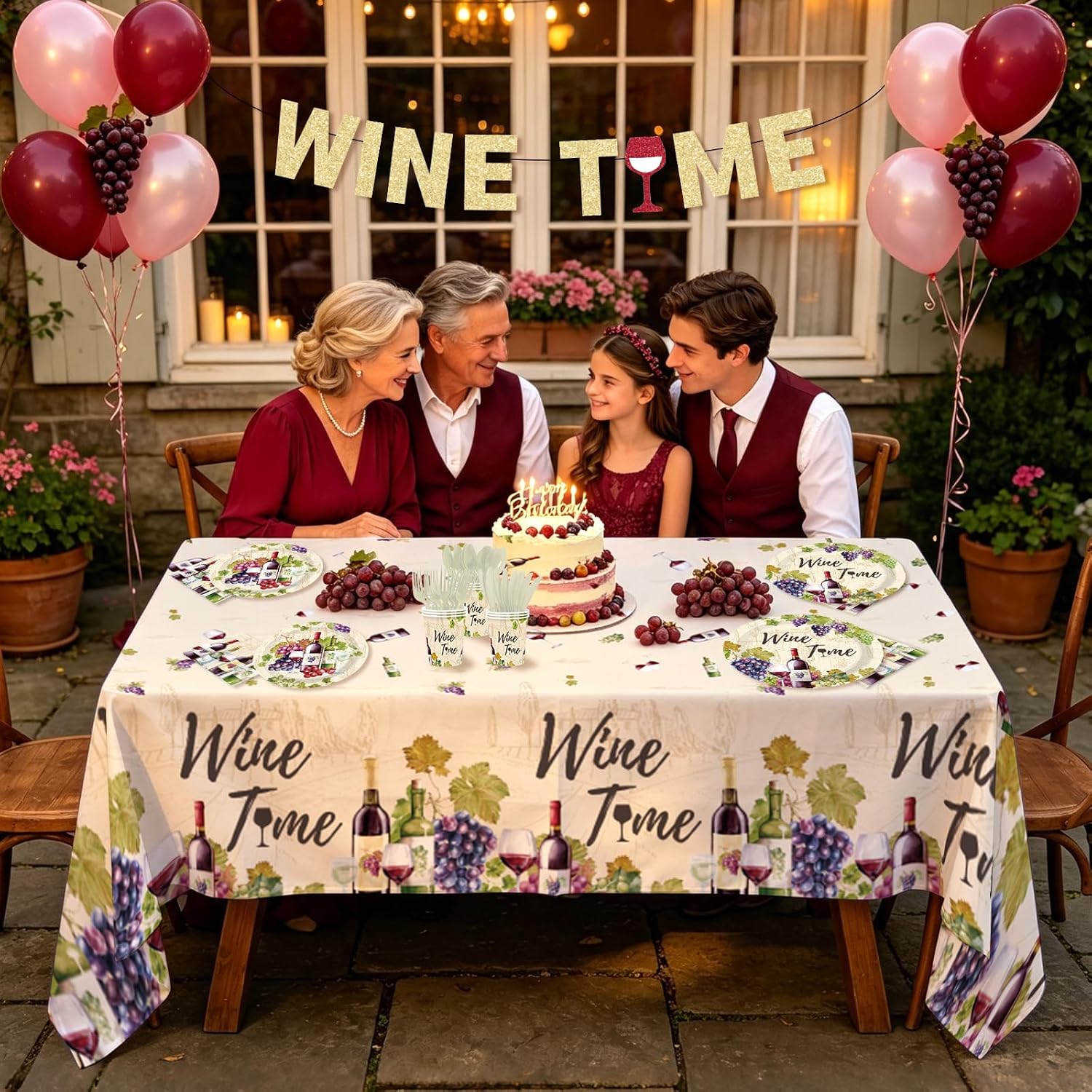 171Pcs Wine Tasting Party Decorations Tableware Serves 24 image 6