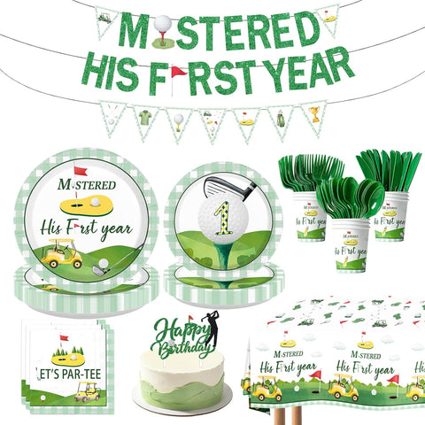 172Pcs Golf 1st Birthday Party Decorations Serves 24 image 1