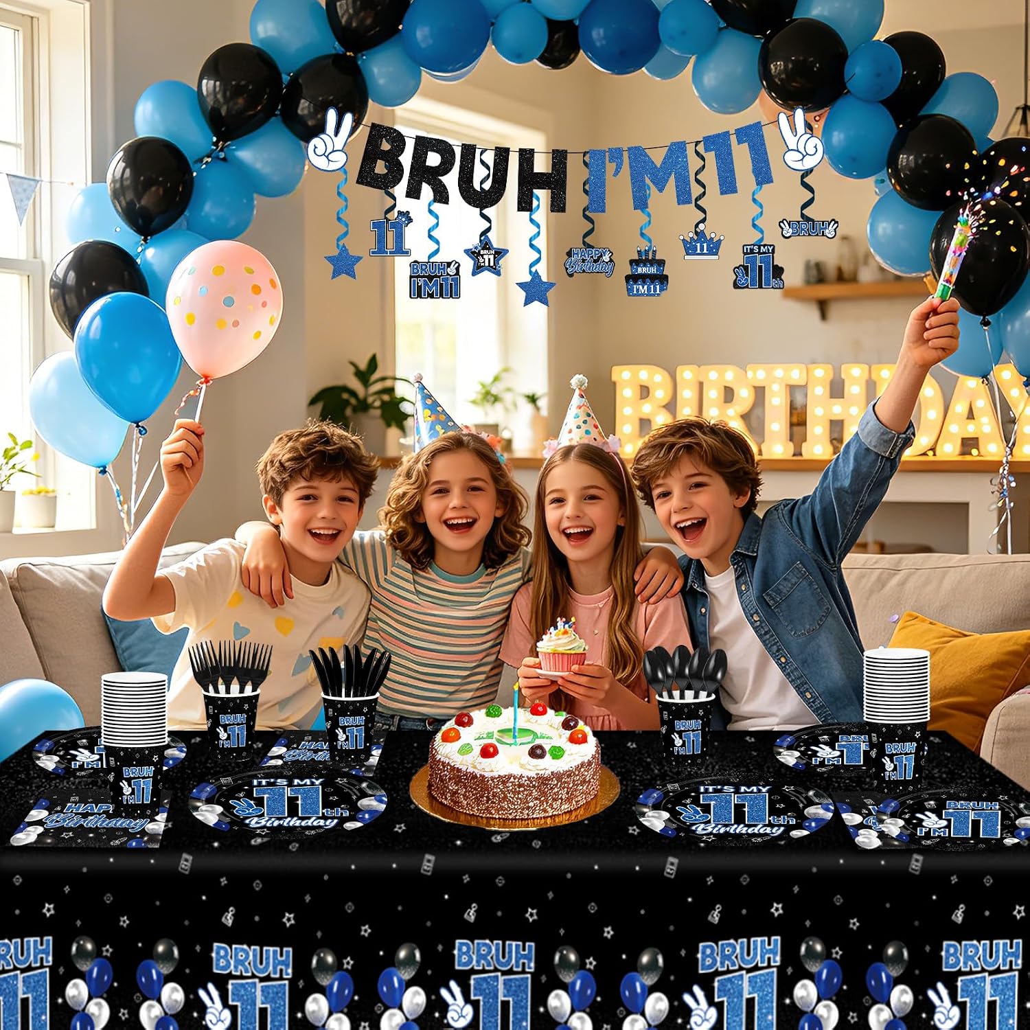 181 Pcs Bruh 11th Birthday Party Decorations Serves 24 - Grencian