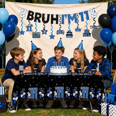 181 Pcs Bruh 11th Birthday Party Decorations Serves 24 - Grencian