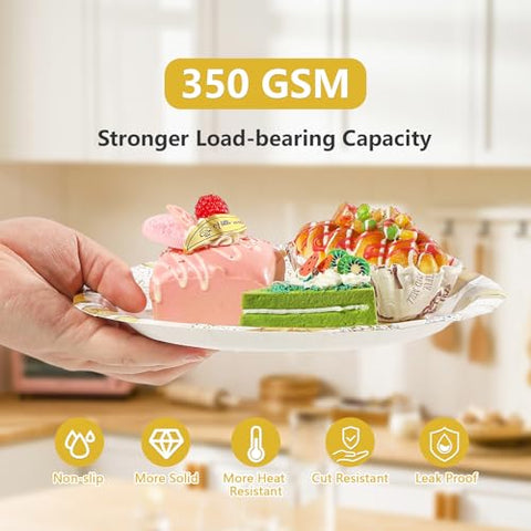 200 Pcs 50th Wedding Anniversary Party Plates and Napkins - Grencian