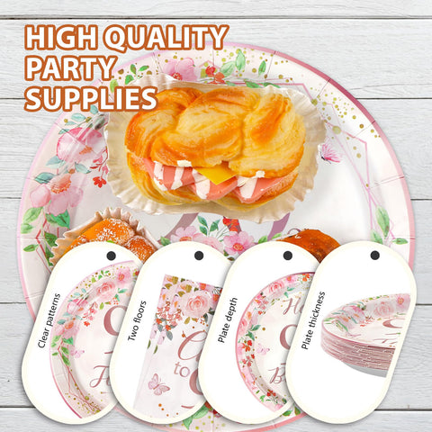 200 Pcs 90th Birthday Party Plates and Napkins - Grencian
