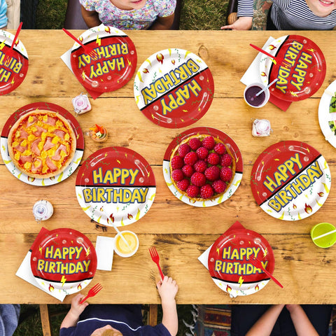 200 Pcs Anime Birthday Party Plates and Napkins - Grencian