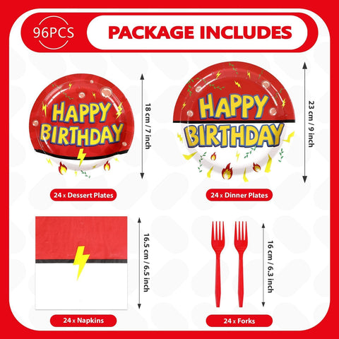 200 Pcs Anime Birthday Party Plates and Napkins - Grencian