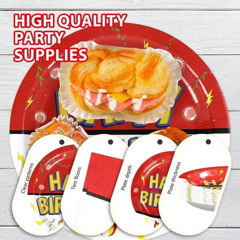 200 Pcs Anime Birthday Party Plates and Napkins - Grencian